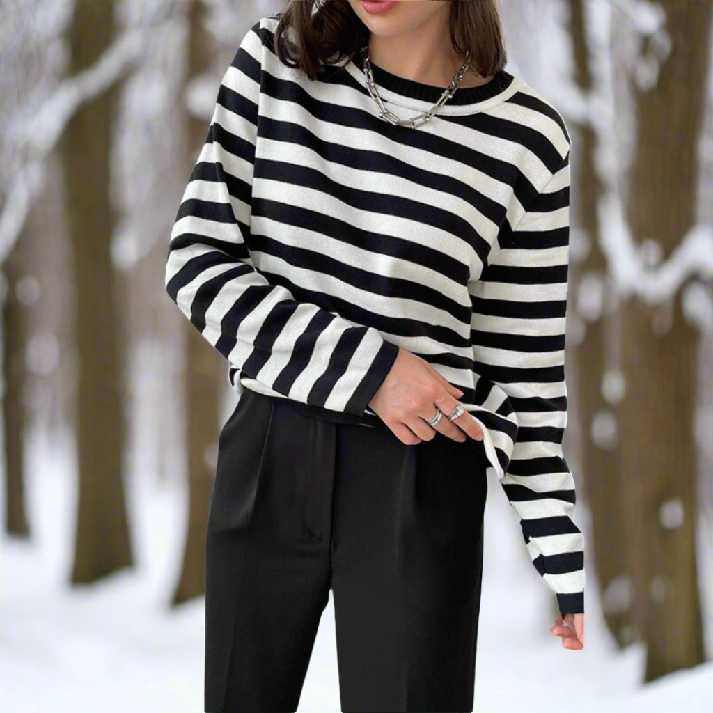 Gail | Striped Cotton Long Sleeve T-Shirt for Women - Image 13