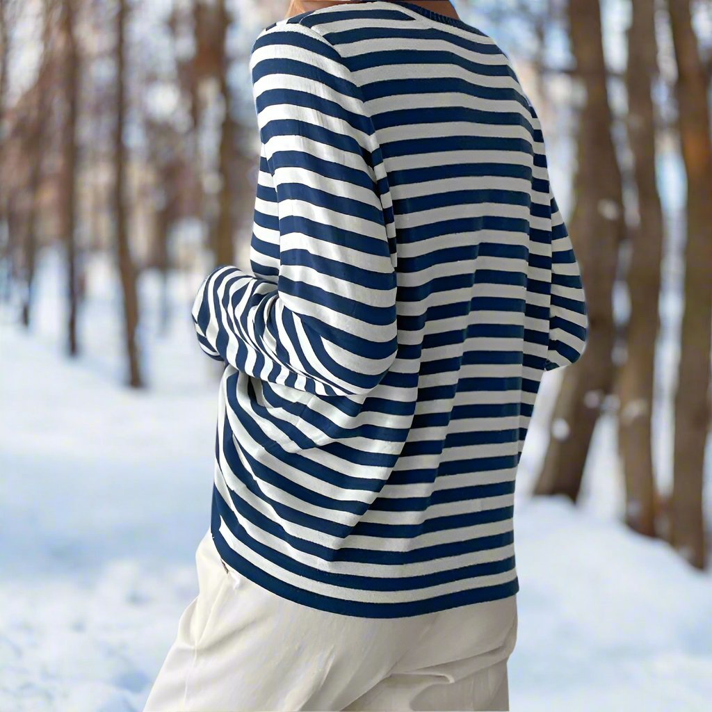 Gail | Striped Cotton Long Sleeve T-Shirt for Women