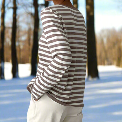Gail | Striped Cotton Long Sleeve T-Shirt for Women
