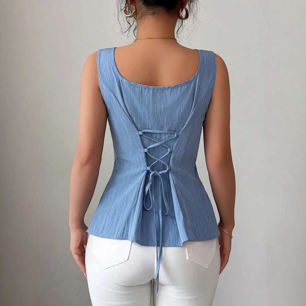 Marina | Women's Peplum Sleeveless Top