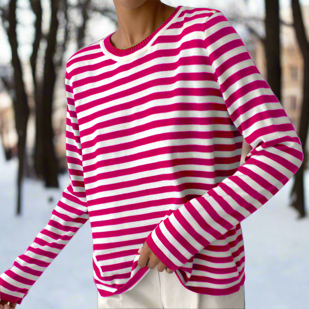 Gail | Striped Cotton Long Sleeve T-Shirt for Women - Image 12